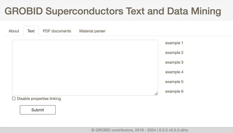 Grobid-superconductors demo